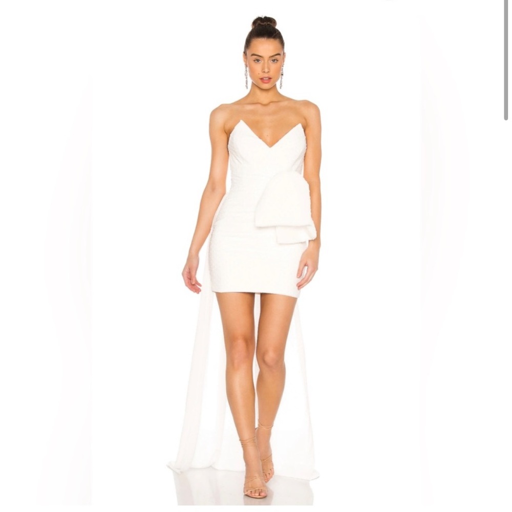 Katie May Elegant White Strapless Gown